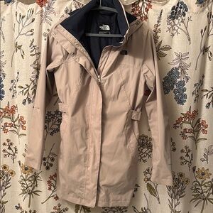 Beige rain jacket